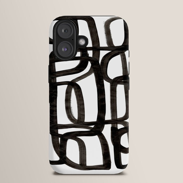 Writing On The Wall' Mid Century Modern Fun Abstract Shapes  iPhone Case
