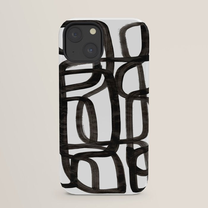 Writing On The Wall' Mid Century Modern Fun Abstract Shapes  iPhone Case