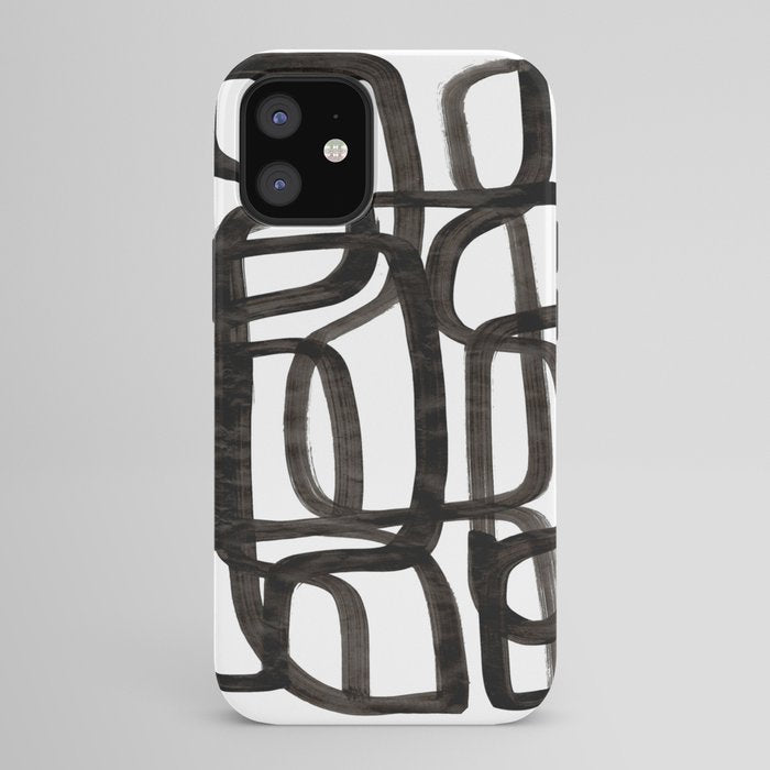 Writing On The Wall' Mid Century Modern Fun Abstract Shapes  iPhone Case
