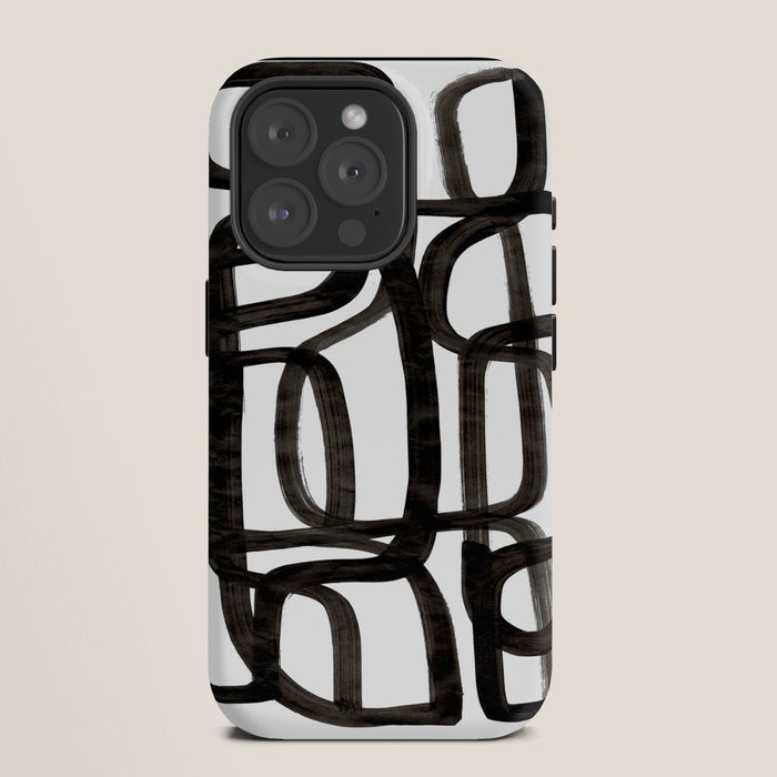 Writing On The Wall' Mid Century Modern Fun Abstract Shapes  iPhone Case