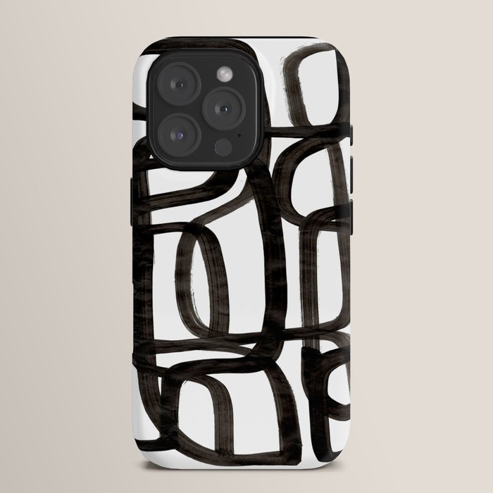 Writing On The Wall' Mid Century Modern Fun Abstract Shapes  iPhone Case