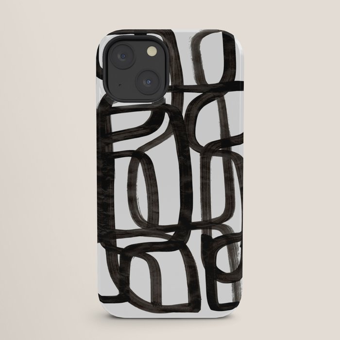 Writing On The Wall' Mid Century Modern Fun Abstract Shapes  iPhone Case