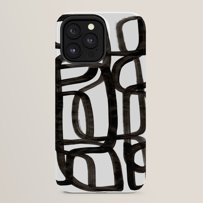 Writing On The Wall' Mid Century Modern Fun Abstract Shapes  iPhone Case