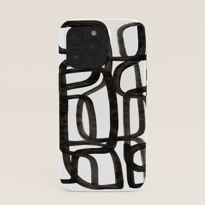Writing On The Wall' Mid Century Modern Fun Abstract Shapes  iPhone Case