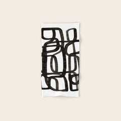 Writing On The Wall' Mid Century Modern Fun Abstract Shapes  Bath Towel