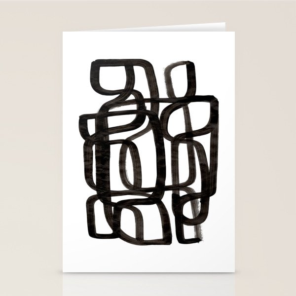 Writing On The Wall' Mid Century Modern Fun Abstract Shapes  Stationery Card