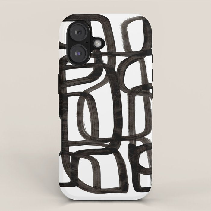 Writing On The Wall' Mid Century Modern Fun Abstract Shapes  iPhone Case