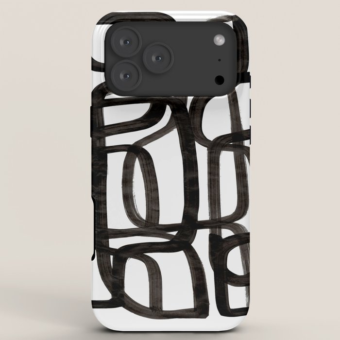 Writing On The Wall' Mid Century Modern Fun Abstract Shapes  iPhone Case