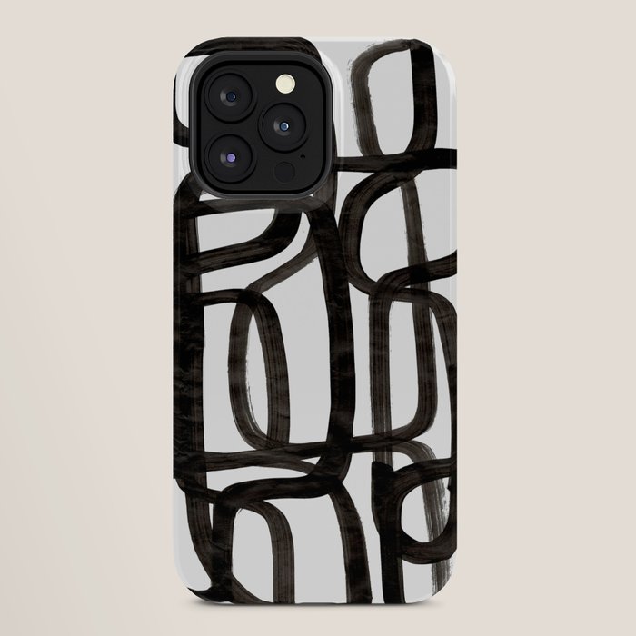 Writing On The Wall' Mid Century Modern Fun Abstract Shapes  iPhone Case