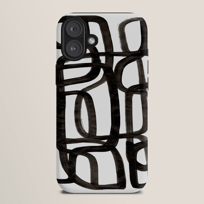 Writing On The Wall' Mid Century Modern Fun Abstract Shapes  iPhone Case