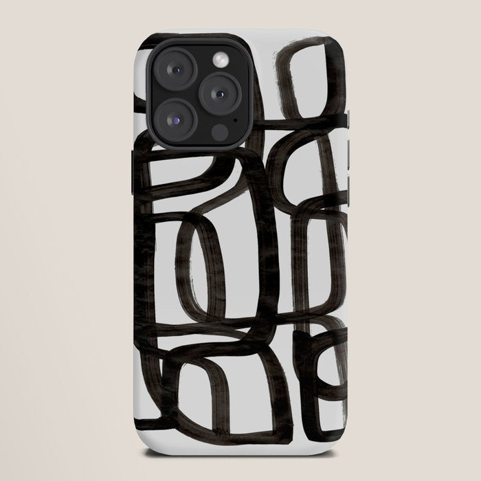 Writing On The Wall' Mid Century Modern Fun Abstract Shapes  iPhone Case