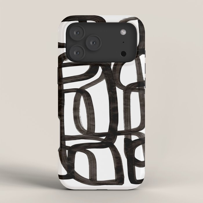 Writing On The Wall' Mid Century Modern Fun Abstract Shapes  iPhone Case