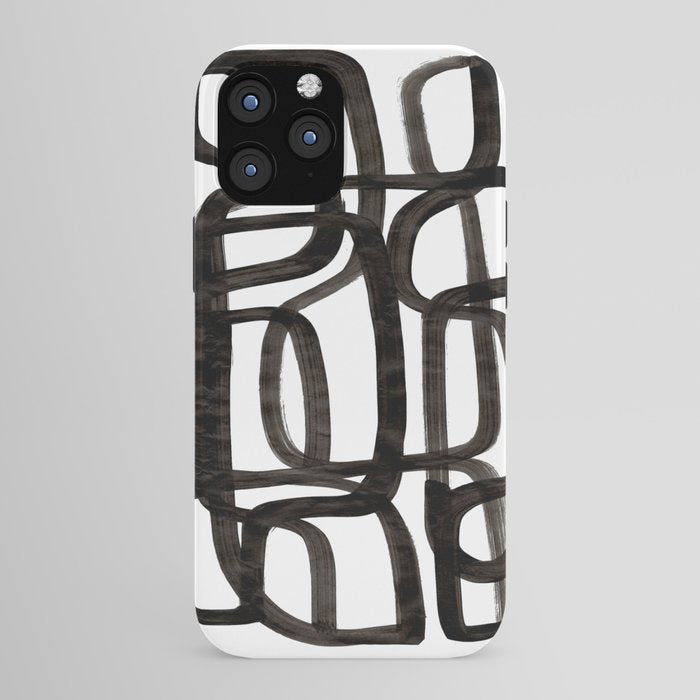 Writing On The Wall' Mid Century Modern Fun Abstract Shapes  iPhone Case