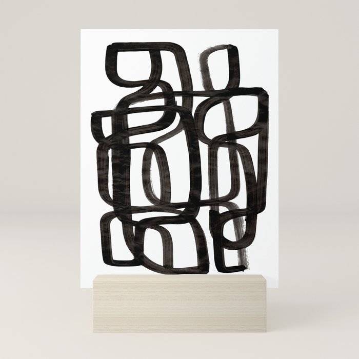 Writing On The Wall' Mid Century Modern Fun Abstract Shapes  Mini Art Print