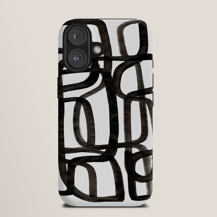 Writing On The Wall' Mid Century Modern Fun Abstract Shapes  iPhone Case