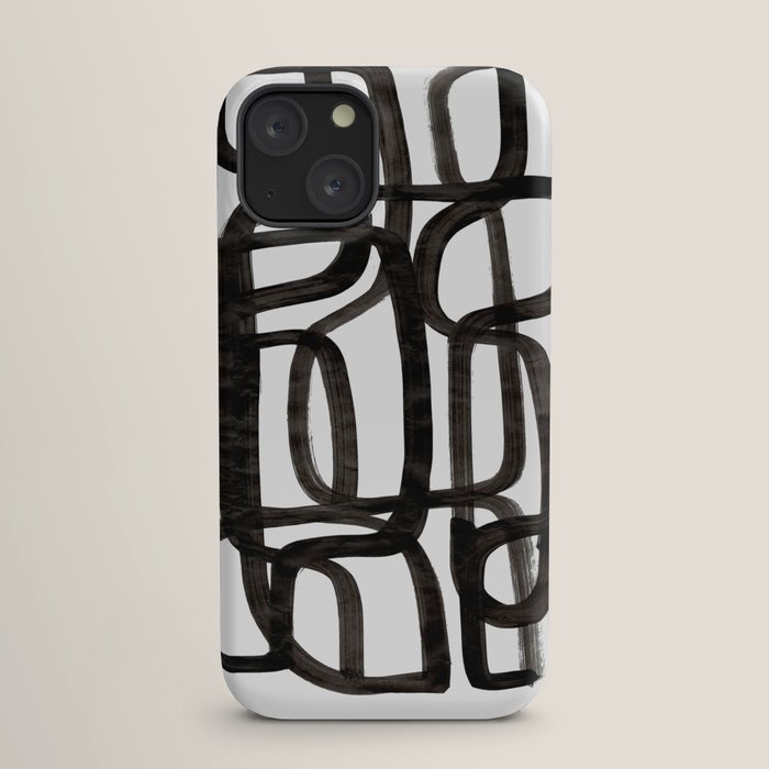 Writing On The Wall' Mid Century Modern Fun Abstract Shapes  iPhone Case