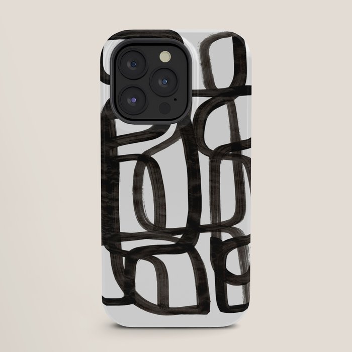 Writing On The Wall' Mid Century Modern Fun Abstract Shapes  iPhone Case