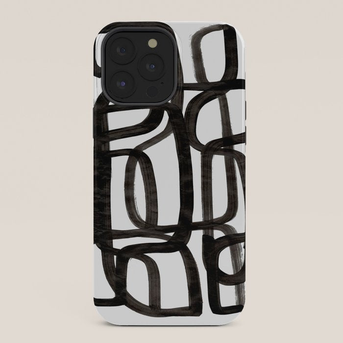 Writing On The Wall' Mid Century Modern Fun Abstract Shapes  iPhone Case