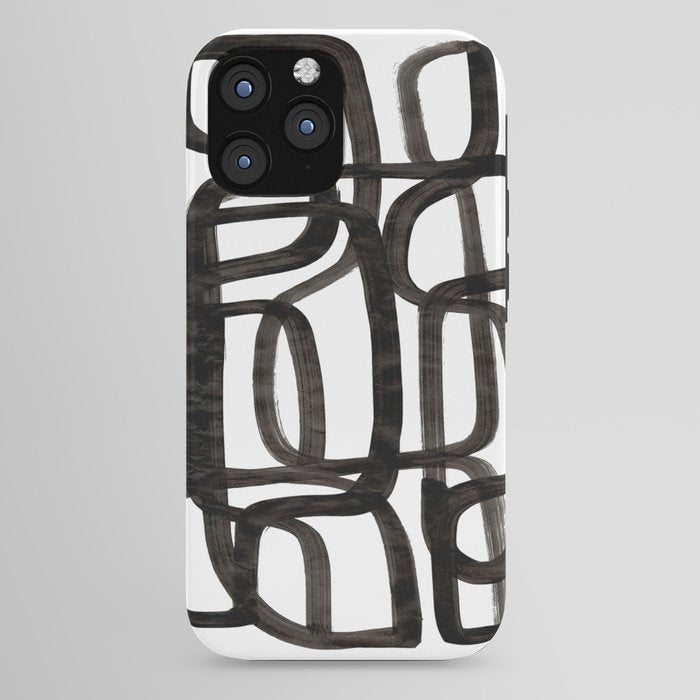 Writing On The Wall' Mid Century Modern Fun Abstract Shapes  iPhone Case