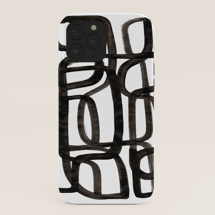 Writing On The Wall' Mid Century Modern Fun Abstract Shapes  iPhone Case