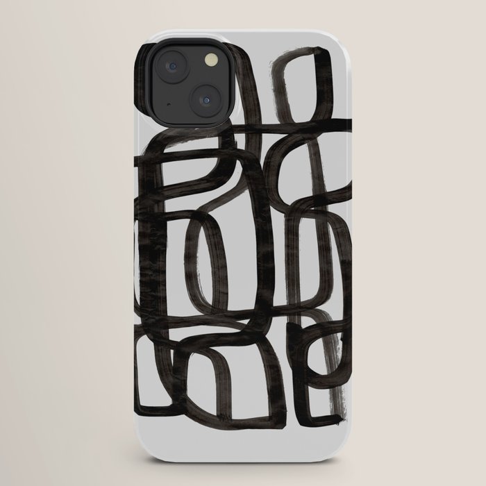 Writing On The Wall' Mid Century Modern Fun Abstract Shapes  iPhone Case