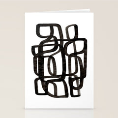 Writing On The Wall' Mid Century Modern Fun Abstract Shapes  Stationery Card