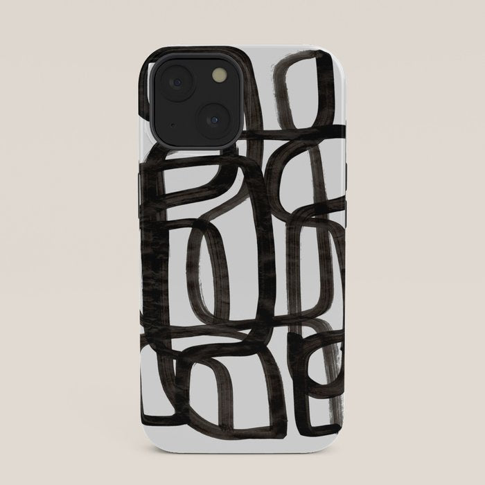 Writing On The Wall' Mid Century Modern Fun Abstract Shapes  iPhone Case