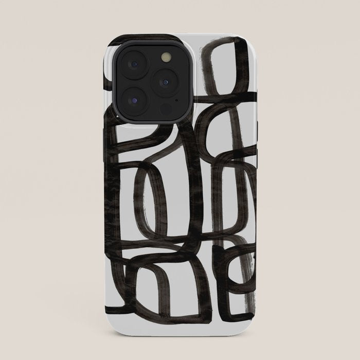Writing On The Wall' Mid Century Modern Fun Abstract Shapes  iPhone Case
