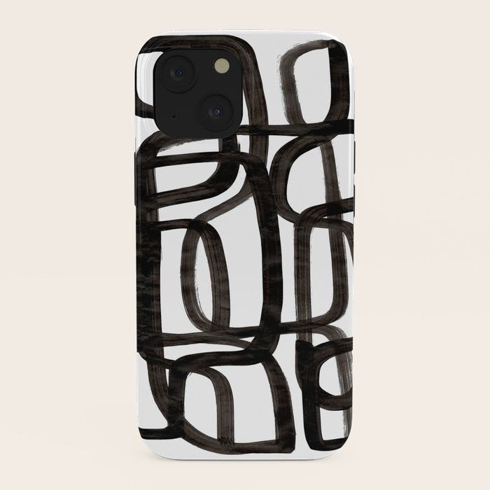 Writing On The Wall' Mid Century Modern Fun Abstract Shapes  iPhone Case