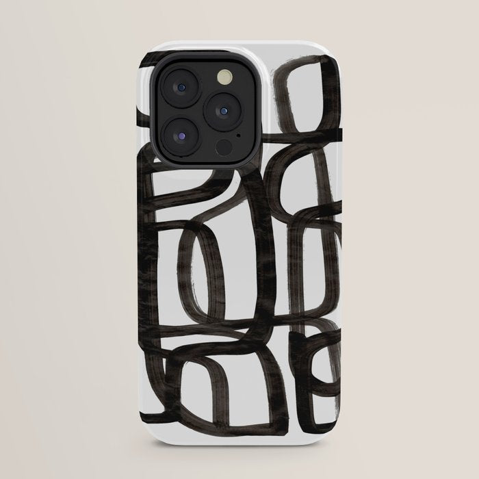 Writing On The Wall' Mid Century Modern Fun Abstract Shapes  iPhone Case