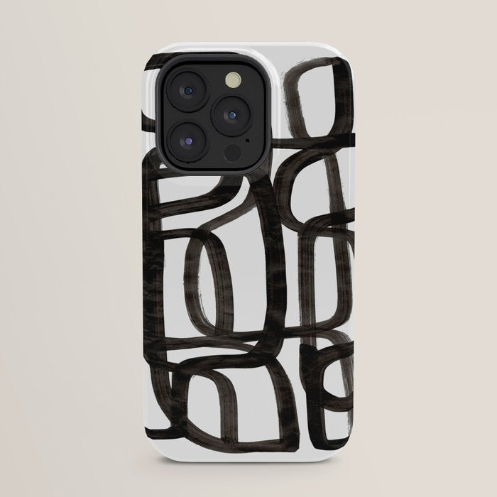 Writing On The Wall' Mid Century Modern Fun Abstract Shapes  iPhone Case