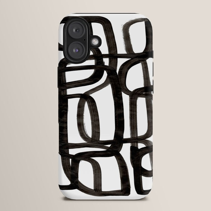 Writing On The Wall' Mid Century Modern Fun Abstract Shapes  iPhone Case