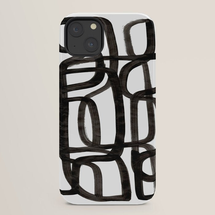 Writing On The Wall' Mid Century Modern Fun Abstract Shapes  iPhone Case