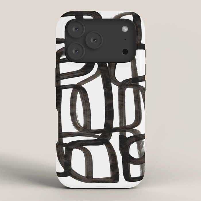 Writing On The Wall' Mid Century Modern Fun Abstract Shapes  iPhone Case