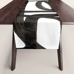 Writing On The Wall' Mid Century Modern Fun Abstract Shapes  Table Runner