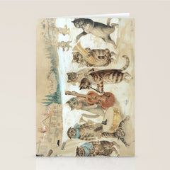 Carol Singing Cats' Funny Vintage Christmas Louis Wain Stationery Card