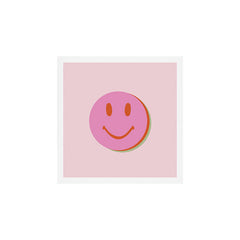 70s retro pink smiles pattern  Art Print