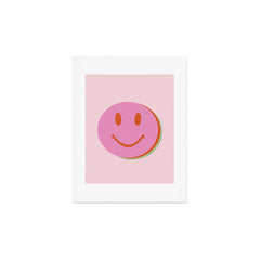 70s retro pink smiles pattern  Art Print