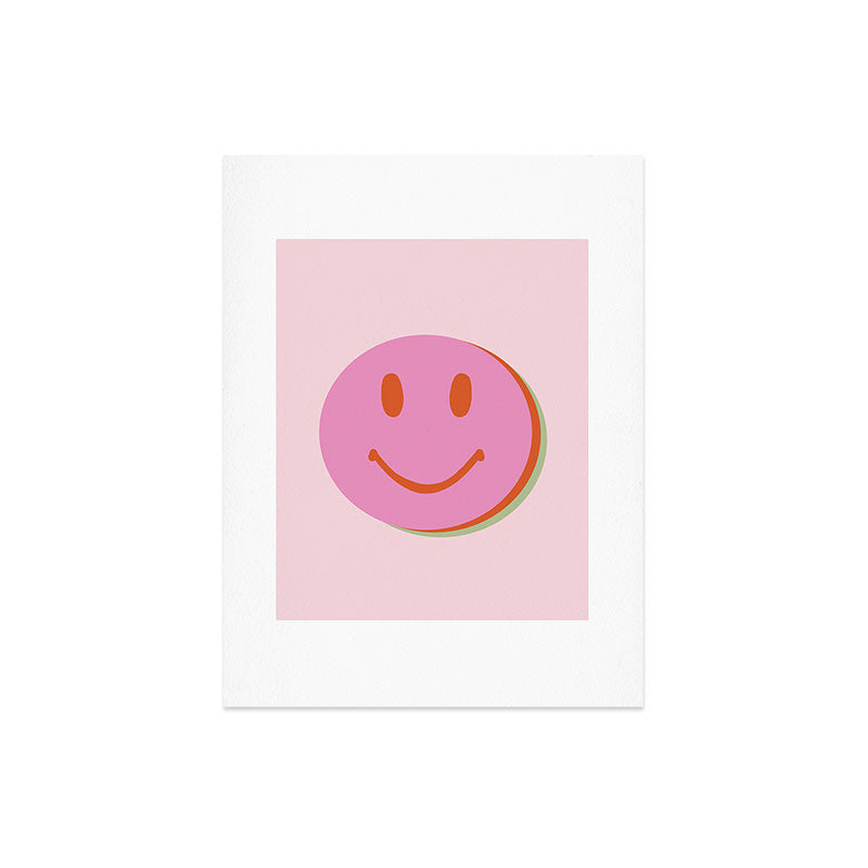 70s retro pink smiles pattern  Art Print