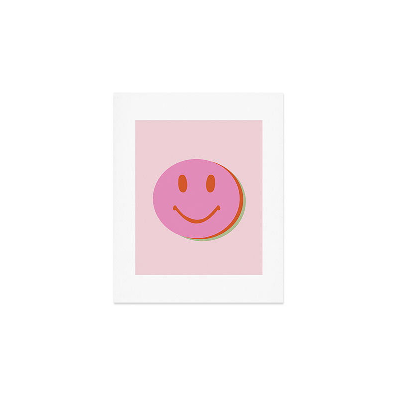 70s retro pink smiles pattern  Art Print