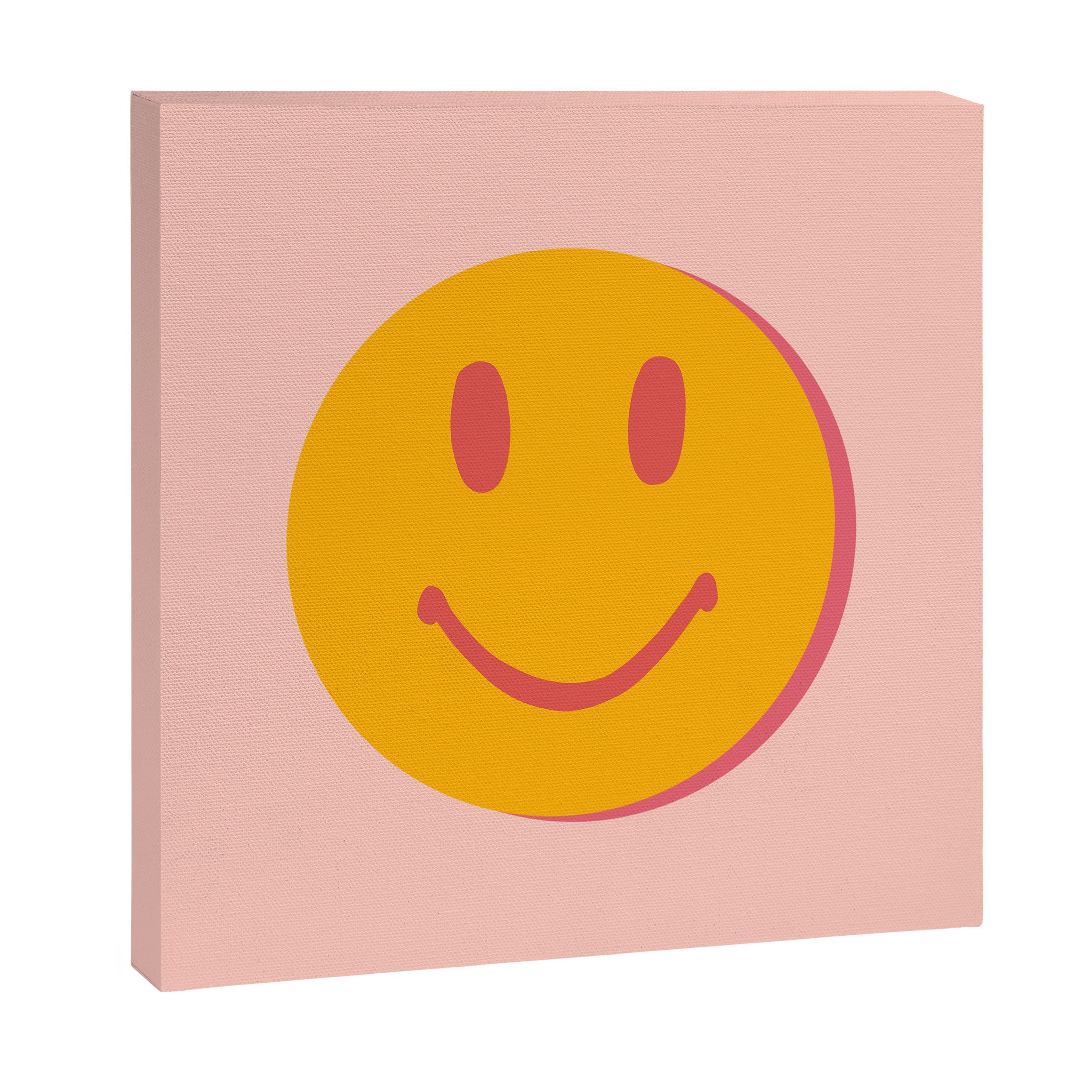 70s retro yellow smile face illustration  Canvas Print