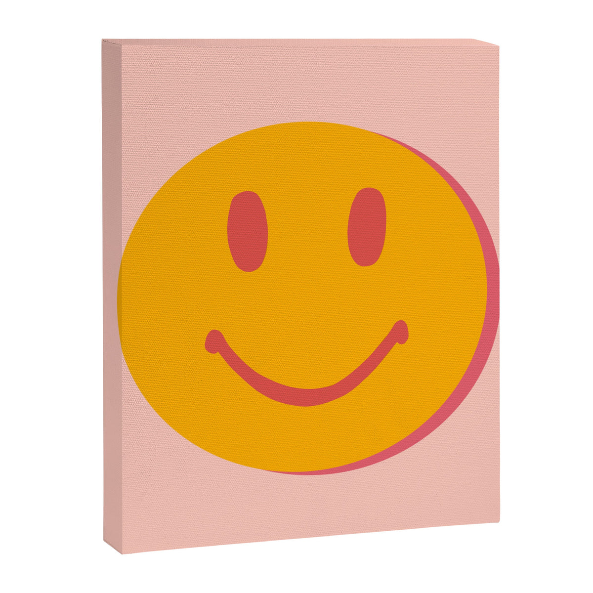 70s retro yellow smile face illustration  Canvas Print