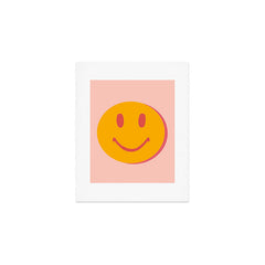 70s retro yellow smile face illustration  Art Print