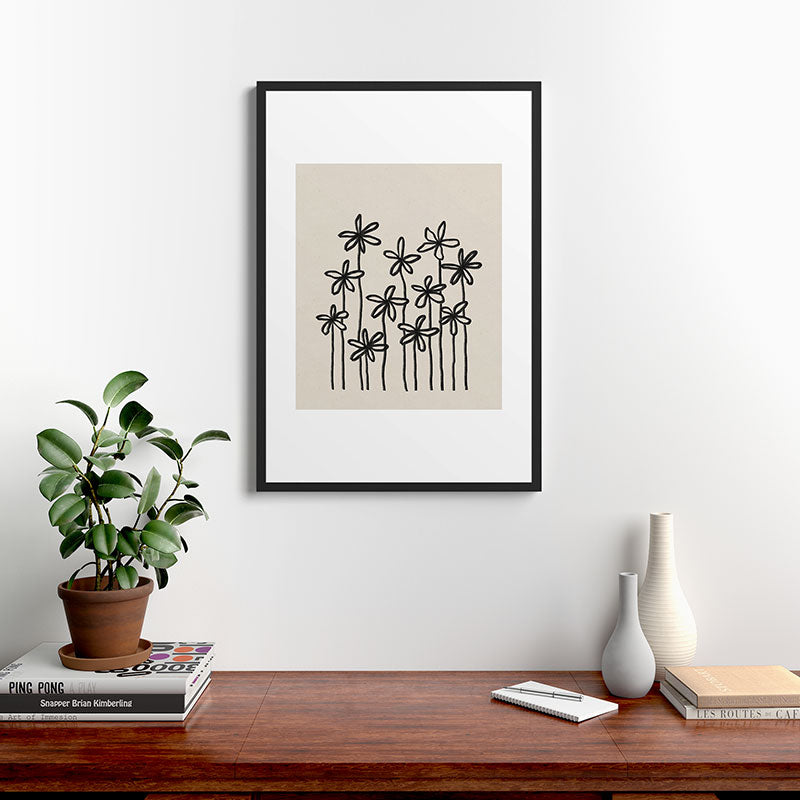 A Field Of Flowers Framed Art Print