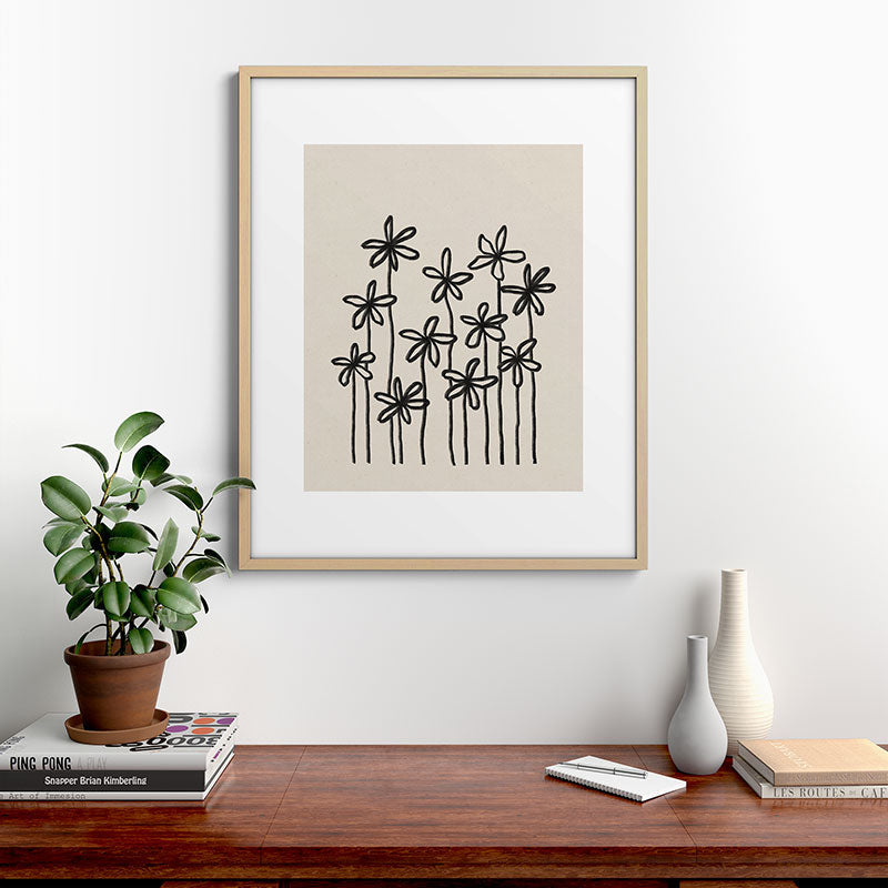 A Field Of Flowers Framed Art Print