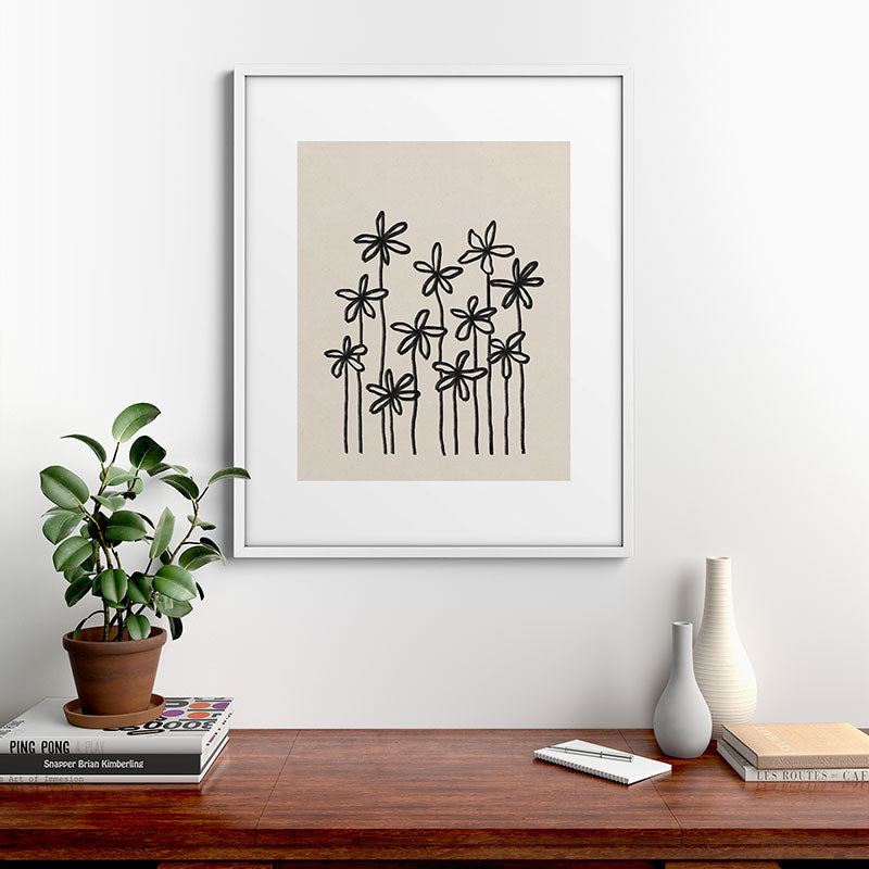 A Field Of Flowers Framed Art Print