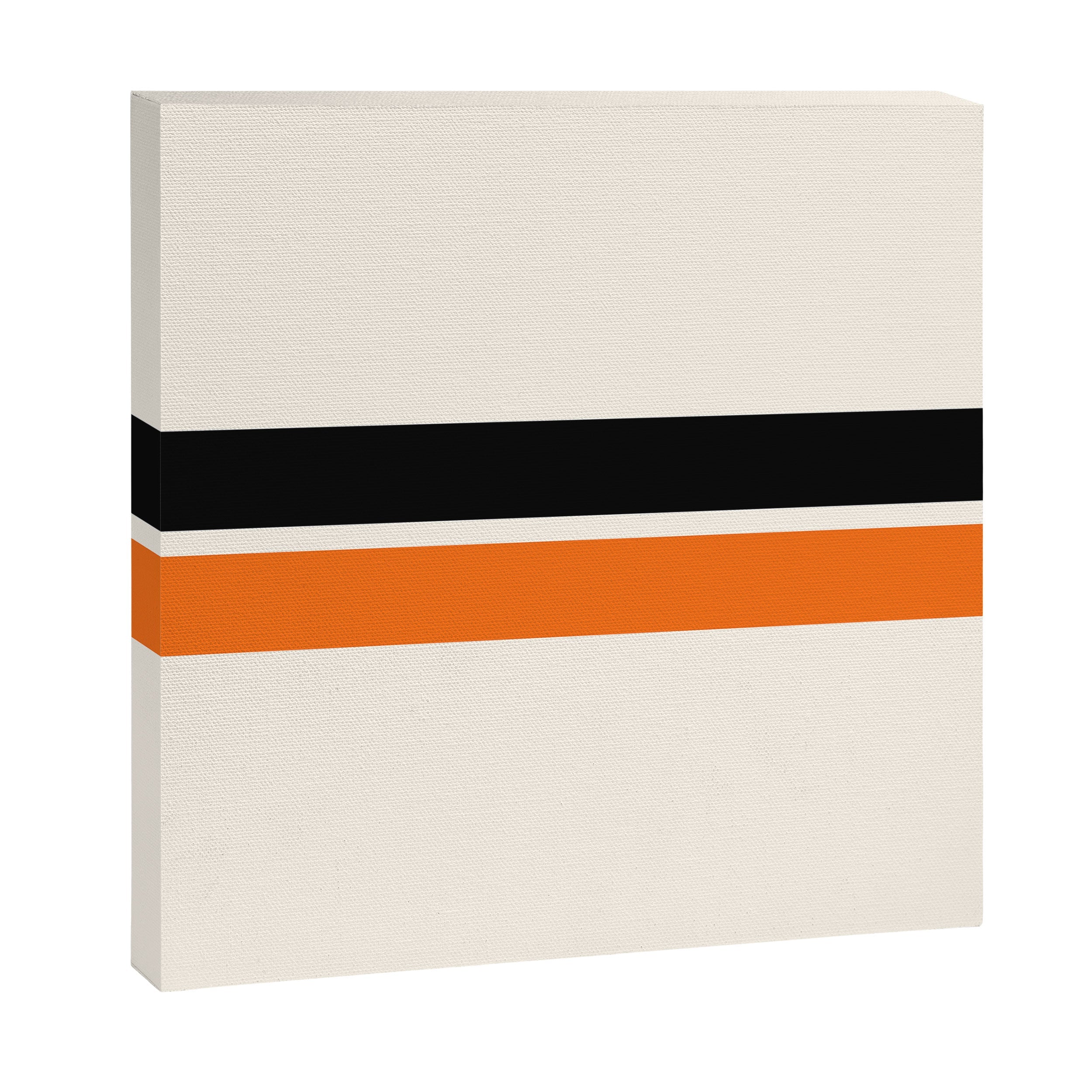 2 Stripes Black Orange Canvas Print