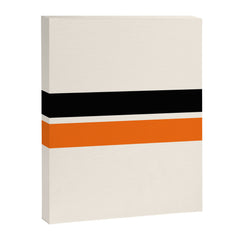 2 Stripes Black Orange Canvas Print