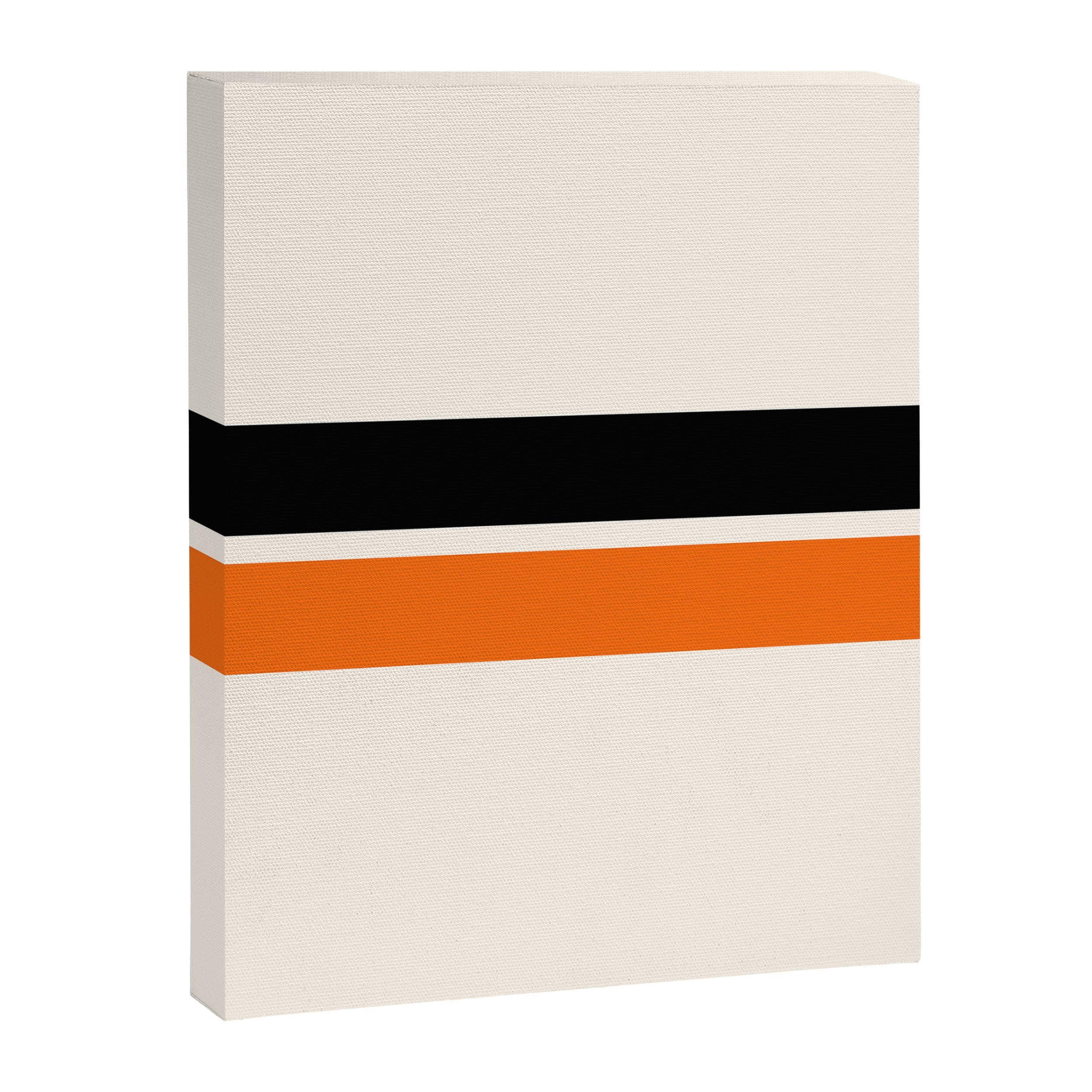2 Stripes Black Orange Canvas Print