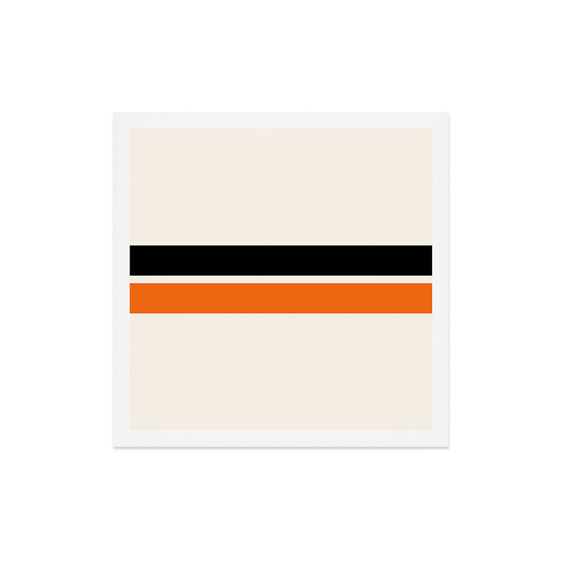 2 Stripes Black Orange Art Print